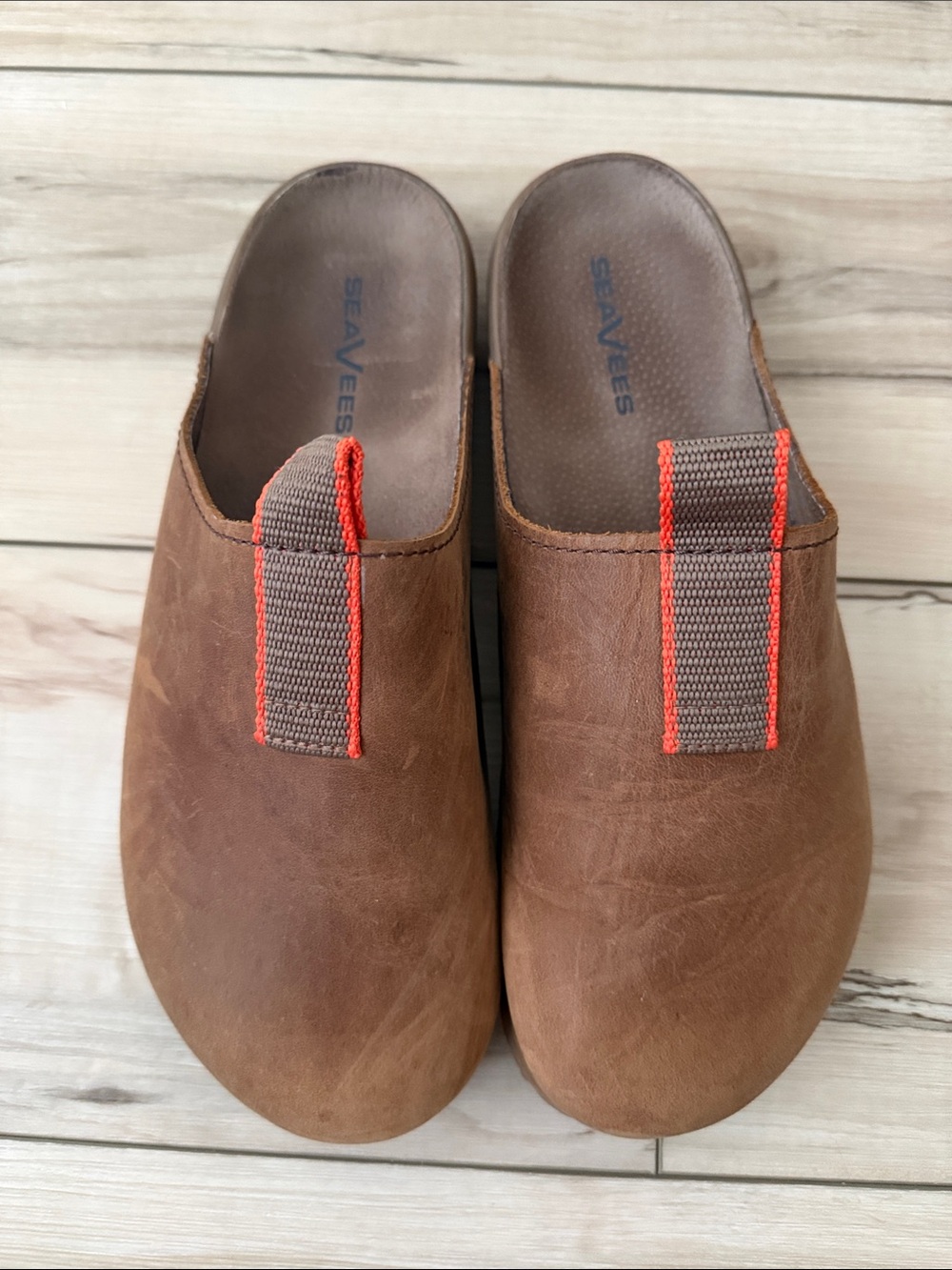 SeaVees Tiburon Trekker Brown Leather Slip-On Clog Women’s size 11